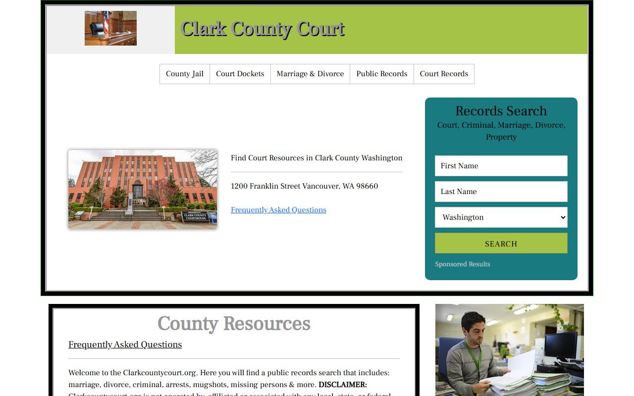 Clark County Court - Camas divorce decree case search
