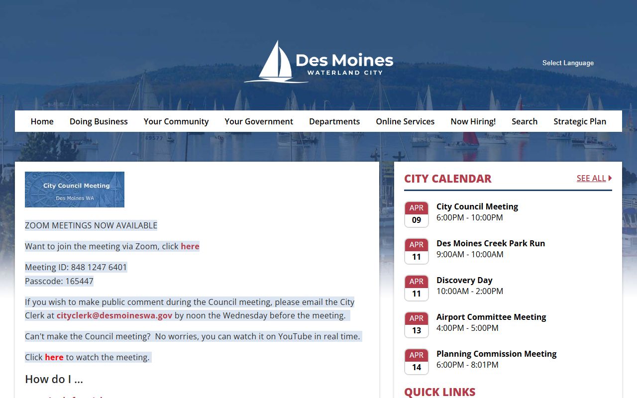 Des Moines City Website - Des Moines Washington divorce records
