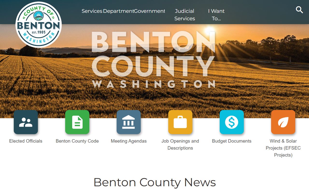 Benton County Government website for Kennewick divorce decree records