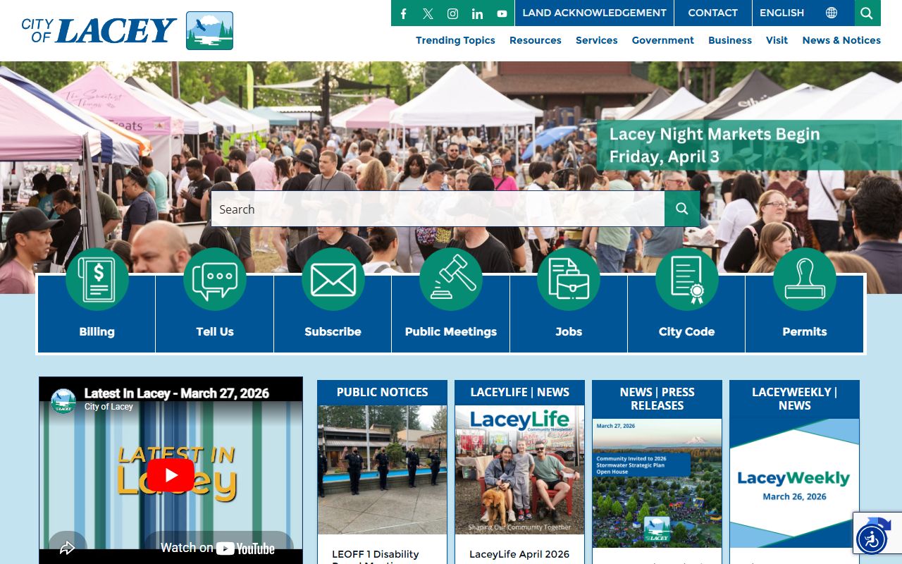 City of Lacey website - Lacey Washington divorce records