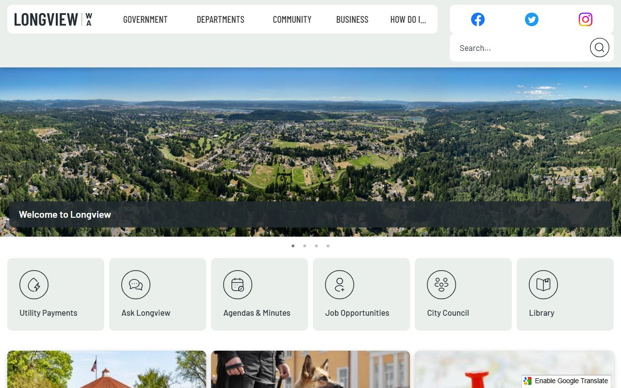 City of Longview website - Longview Washington divorce records