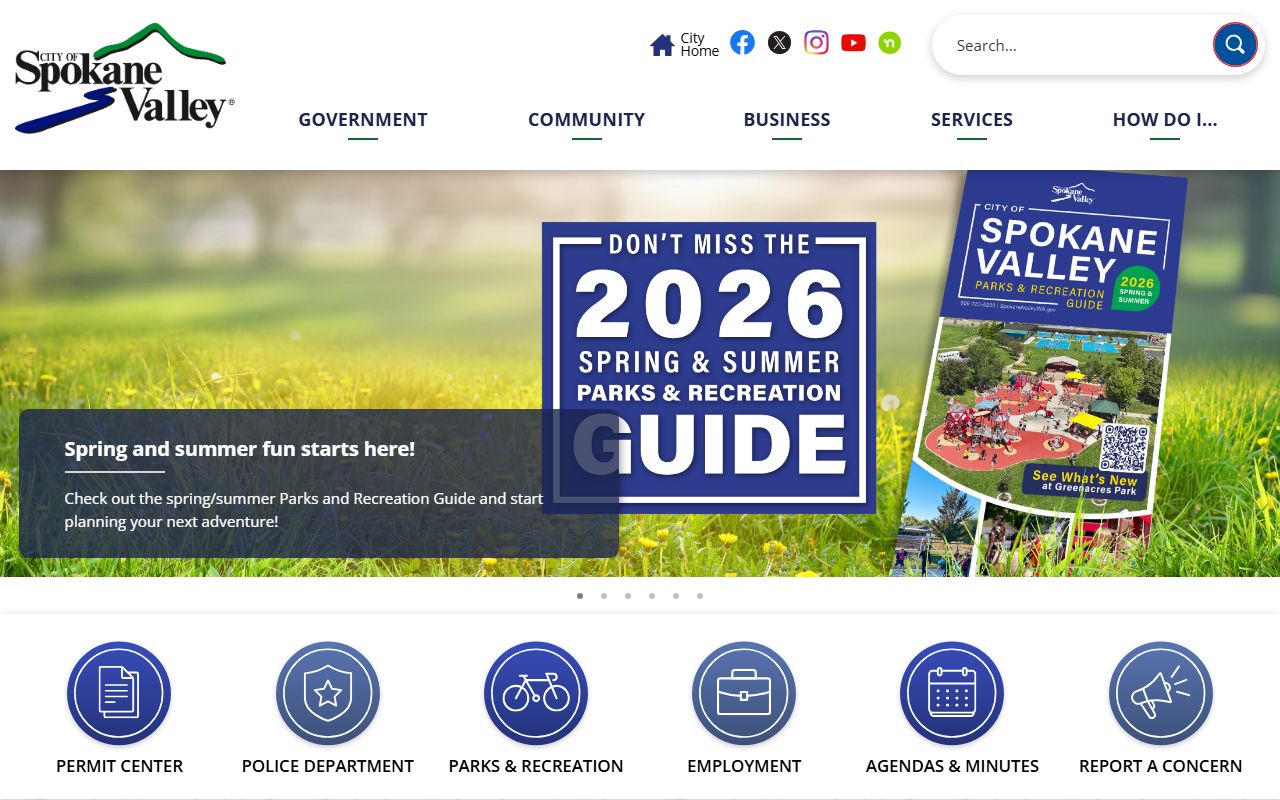 Spokane Valley city website for Spokane Valley divorce decree records