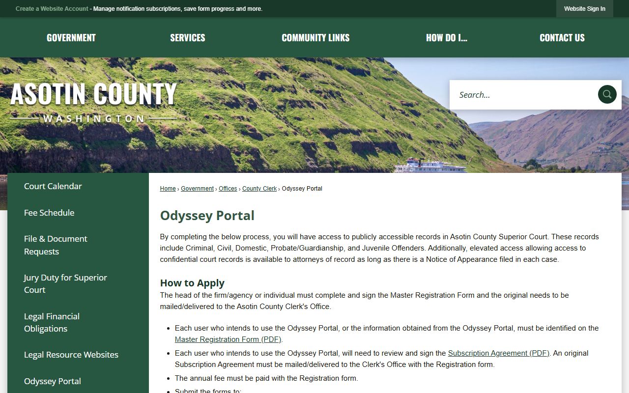 asotin county odyssey portal for divorce decree case search
