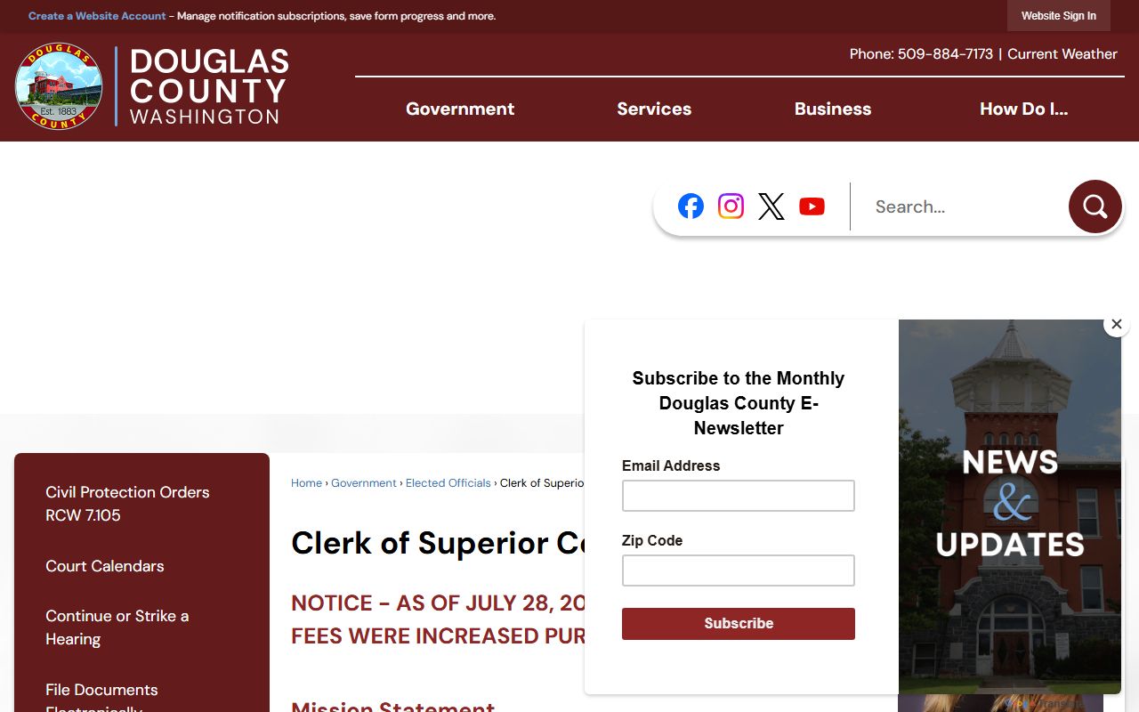 Douglas County Clerk of Superior Court for divorce decree records