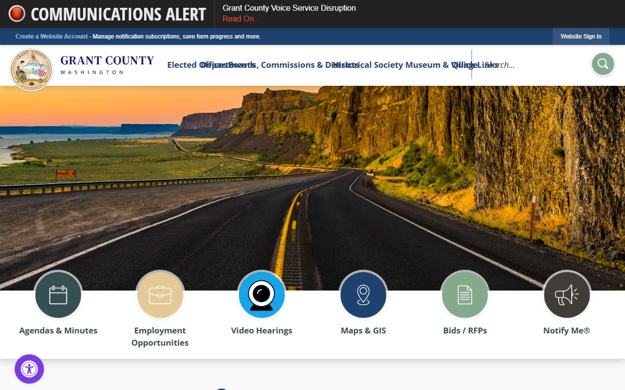 Grant County Government website for divorce decree records
