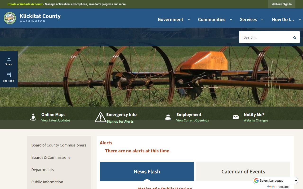 Klickitat County Government website for divorce decree records