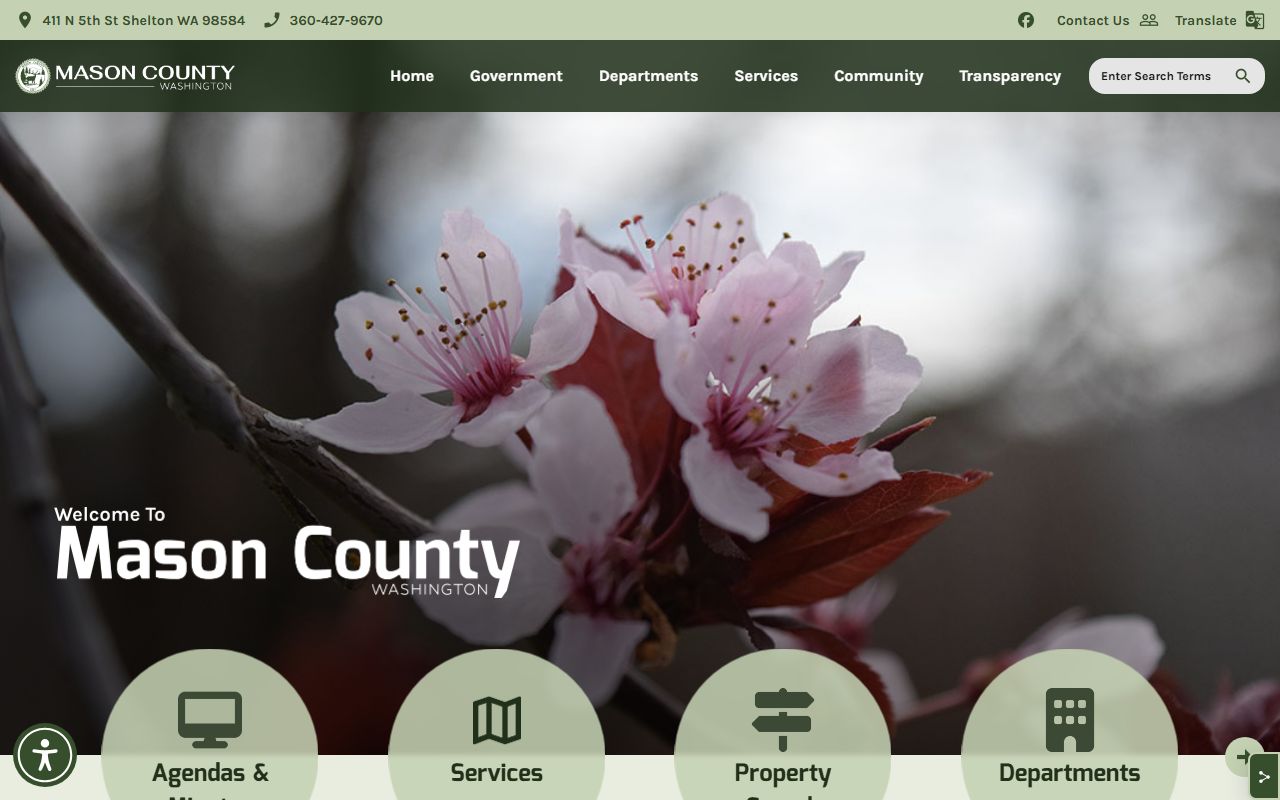 Mason County Washington government website for divorce decree records