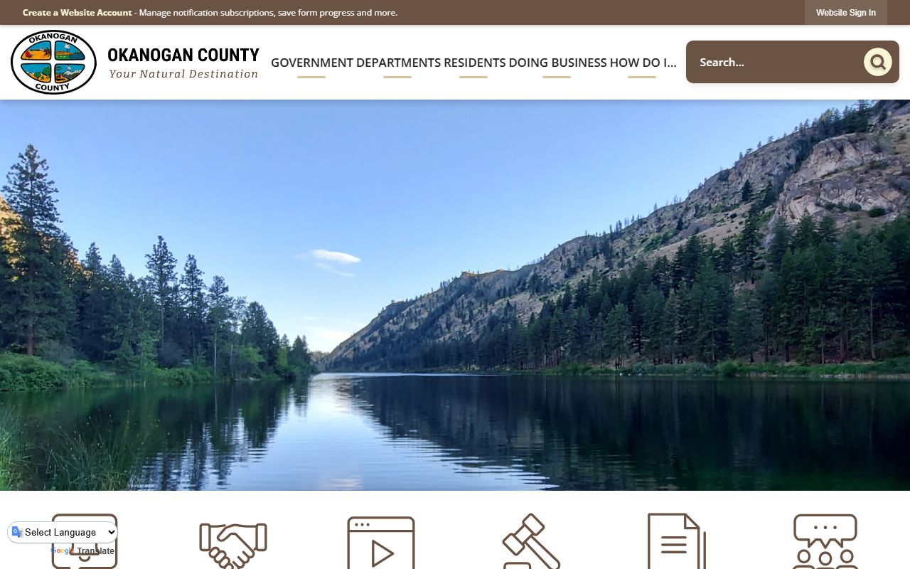 Okanogan County Washington government website for divorce decree records