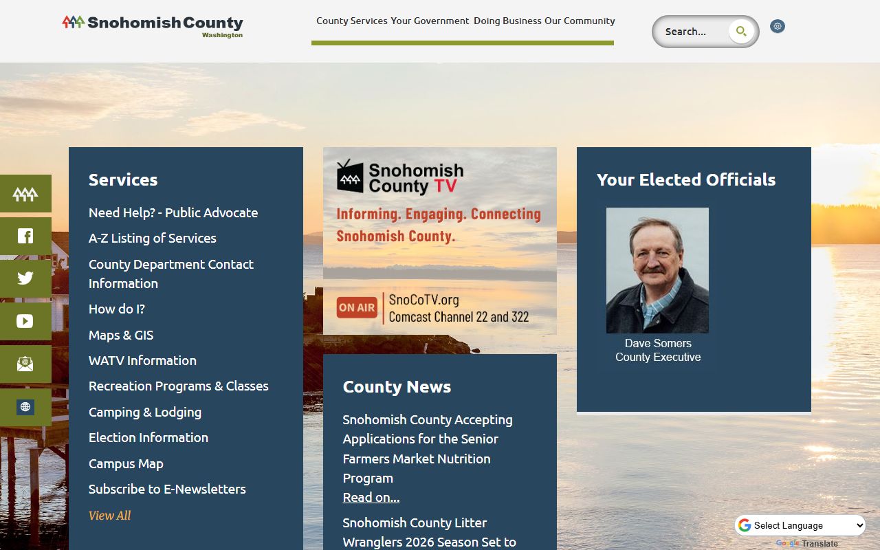 Snohomish County government website for court and divorce decree information