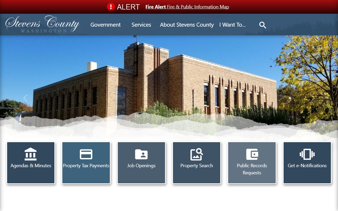 Stevens County Government website for divorce decree records
