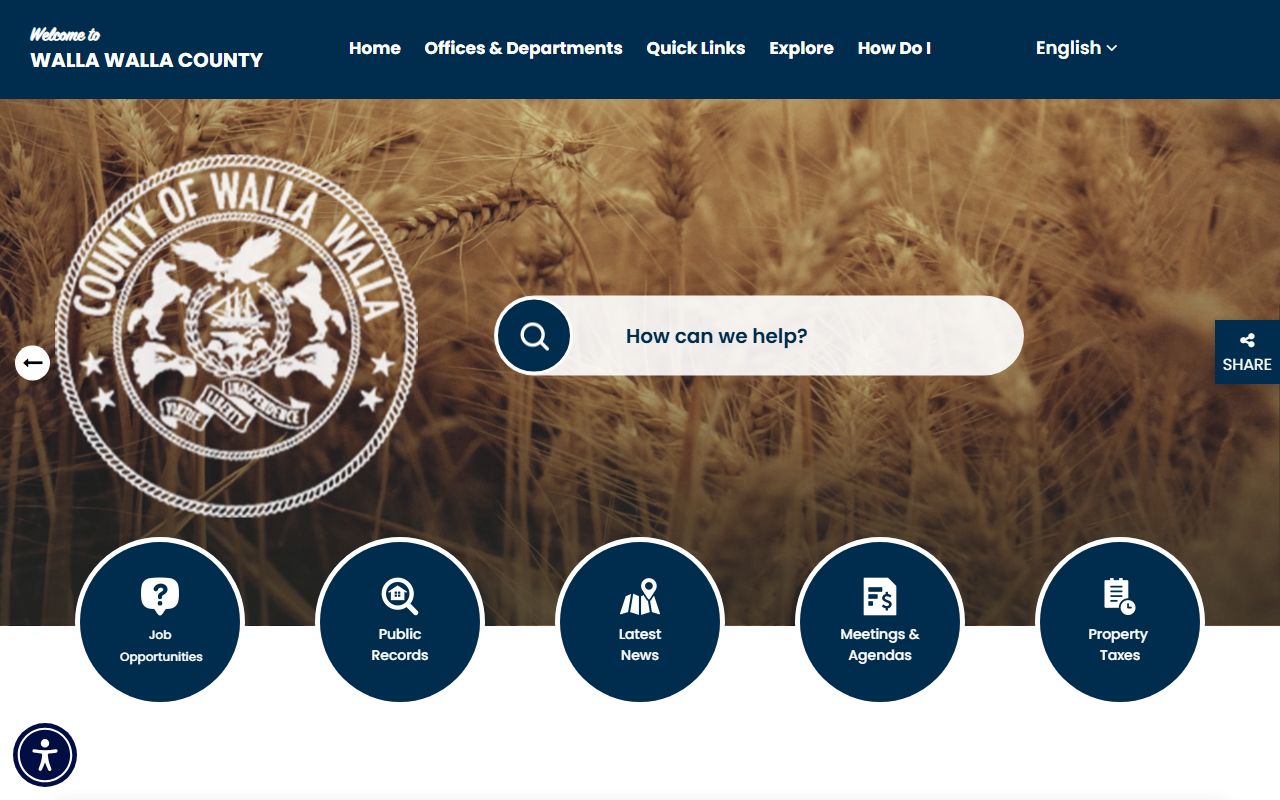 Walla Walla County Government website for divorce decree records