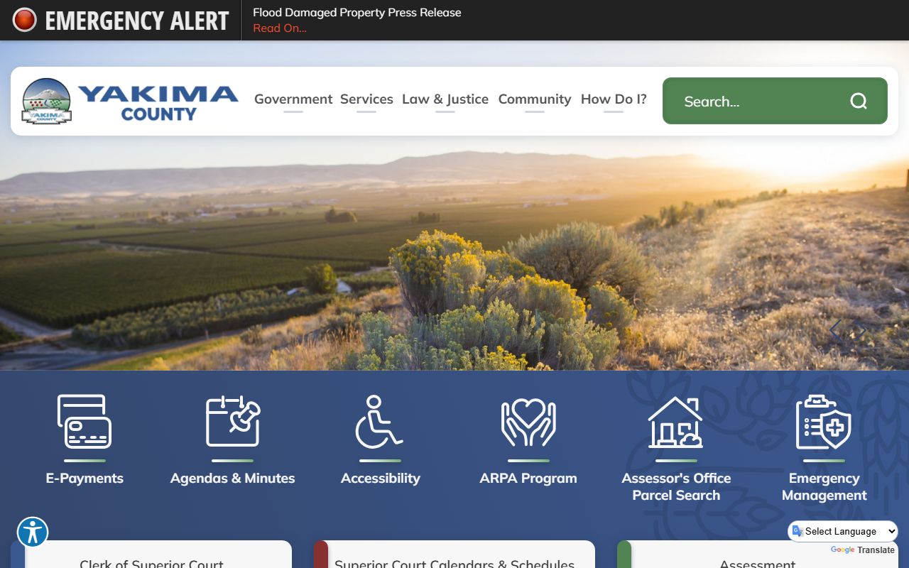 Yakima County government website divorce record resources
